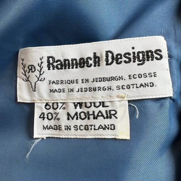 Rannoch Design Blazer Jacket Gray Blue Wool Mohair Open Front‎ 14 VTG Scotland - Picture 9 of 12